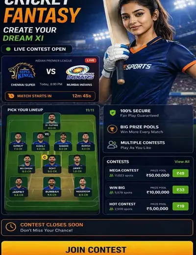 Come (come rummy skill contest) fantasy cricket & matchday visual 3